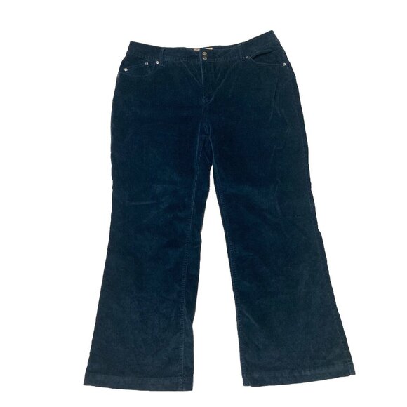 Faded Glory Navy Blue Corduroy Stretch Pants 24W Women’s Bootcut - Picture 1 of 6